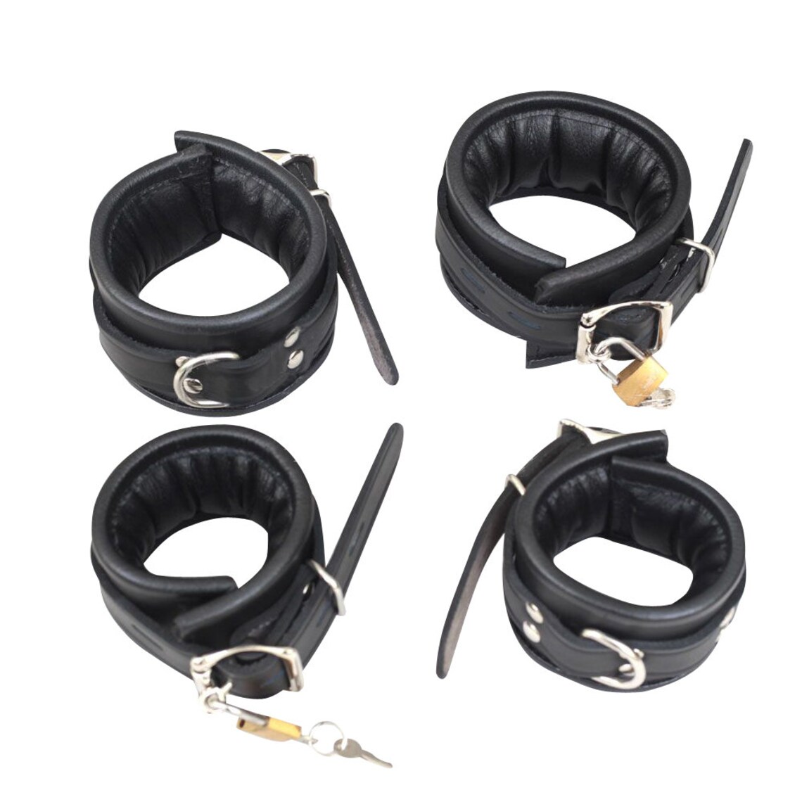 leather wrist and ankle cuffs