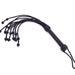 Real Genuine Cow Hide Leather Flogger Cat O Nine Braided Falls Sturdy Naughts 09 Falls Flogger Black