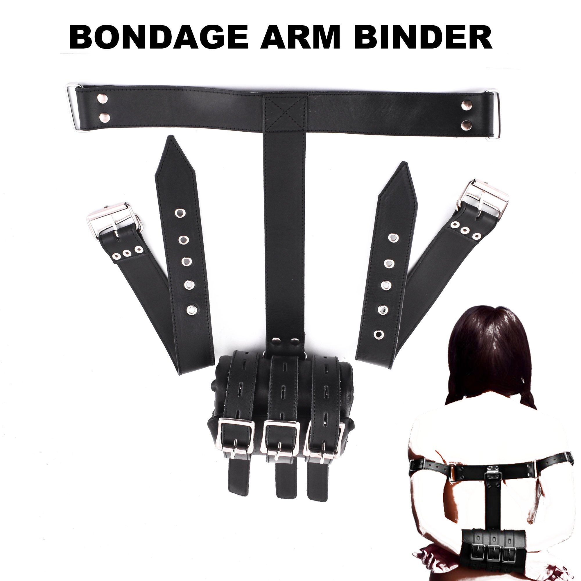 Bondage Armbinder Real Leather Arms to Wrist Restraint Cuff Etsy