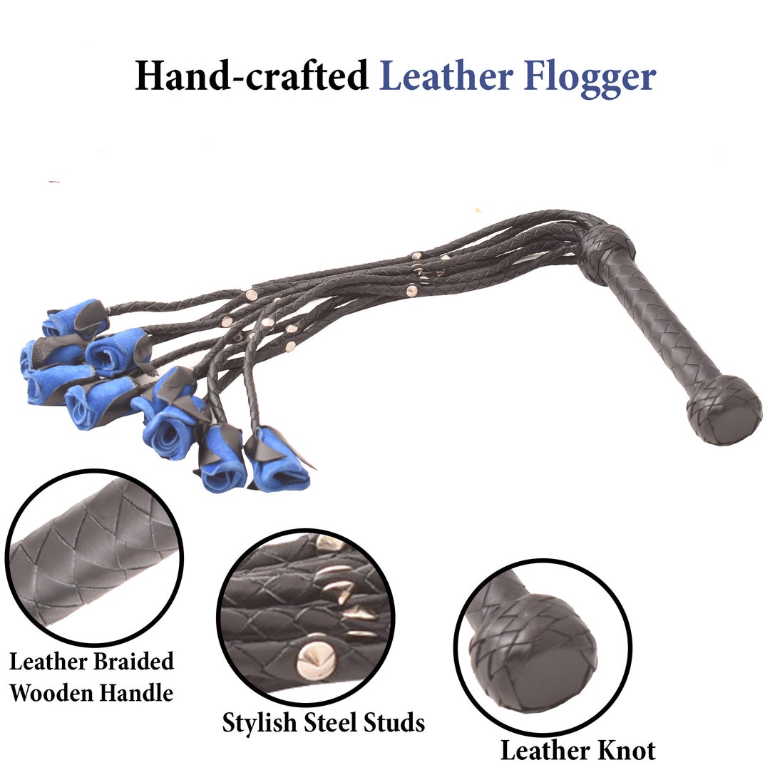 Flog Implement Heavy Duty CAT-0-NINE Genuine Cow-hide Leather Flogger Beautiful Flog ...