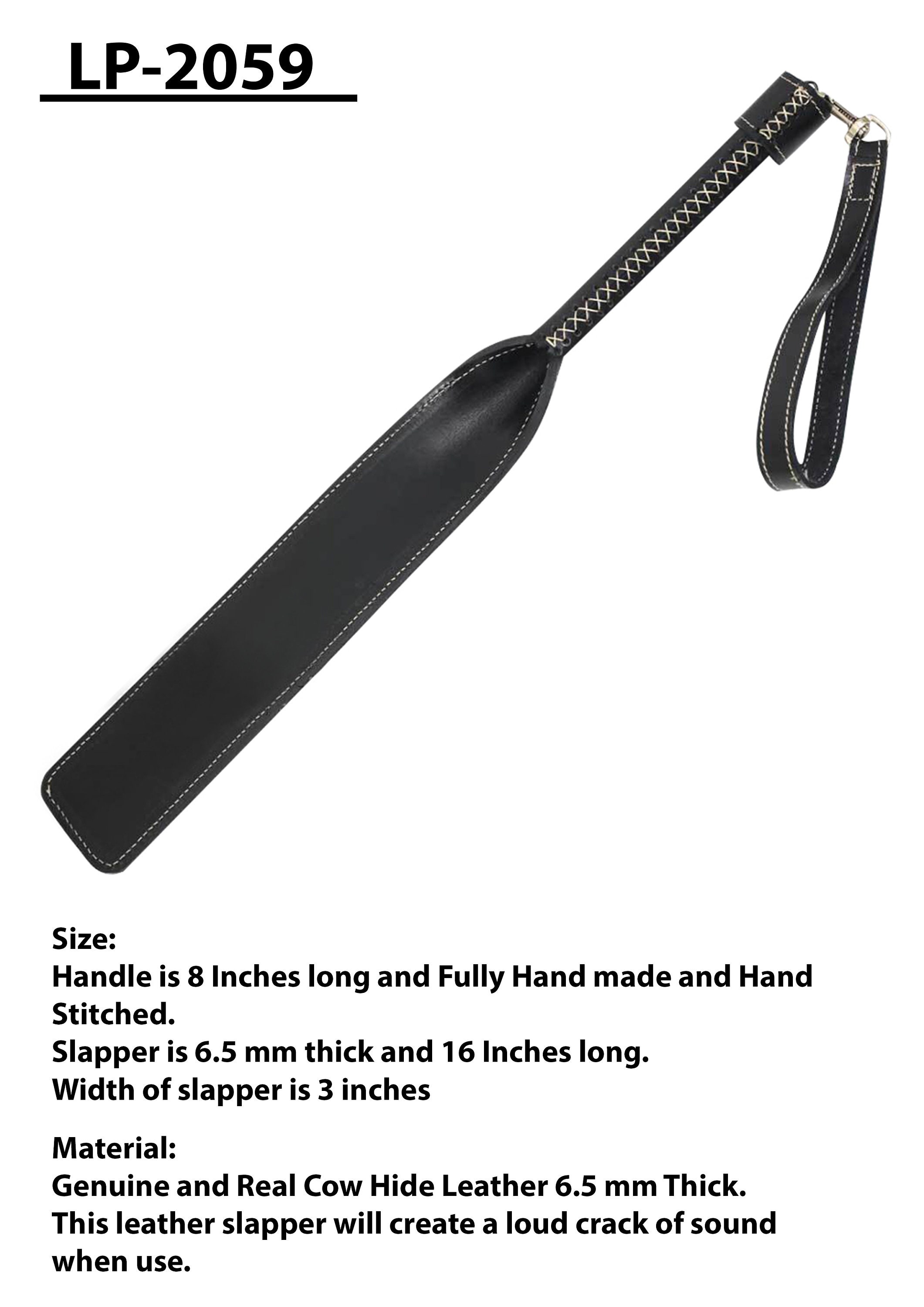 Classic 12 Inch 3 Layers Thick Leather Paddle Choice of Stitching Color 
