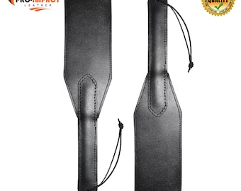 Pagaie flexible en cuir avec ceinture en cuir de vachette véritable