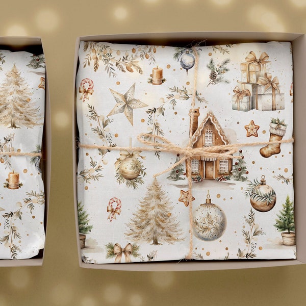 Seidenpapier Boho Weihnachten/ schönes Verpackungspapier /  Verpackungspapier cozy / Cozy Weihnachten / Winter Dekor/ tissue paper