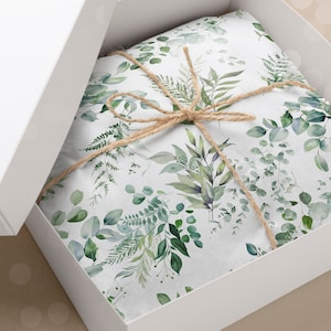 Seidenpapier Grün Blume Eukalyptus Grass/ schönes Verpackungspapier /  Verpackungspapier Eukalyptus  / Grüne Wald/ tissue paper