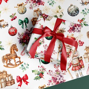 Geschenkpapier / Geschenkbögen Weihnachten/ schönes Geschenkpapier / Geschenkpapier rot / Verpackungspapier/Floral Wrapping Papier