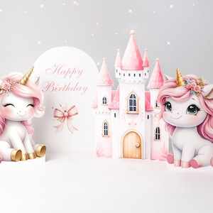 Deko Aufsteller Einhorn, Schloss, Bogen/ Pappaufsteller für Kinderfeste und Fotoshootings / Geburtstagdeko/   CakeSmashShooting deko