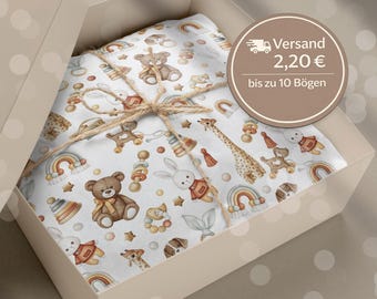 Papier de soie pour bébé style bohème, jusqu'à 10 feuilles / joli papier cadeau / joli papier de soie / papier cadeau pour bébé