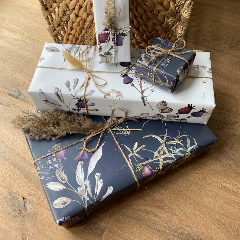 Gift wrap / Gift sheets BOHO / beautiful gift wrap in boho style / birthday gift / floral wrapping paper / image 2