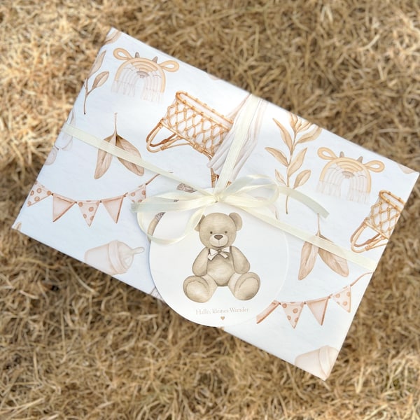 Geschenkpapier Baby / Geschenkbögen Baby / schönes Geschenkpapier  /Geschenkpapier zur Geburt / Verpackungspapier zur Geburt