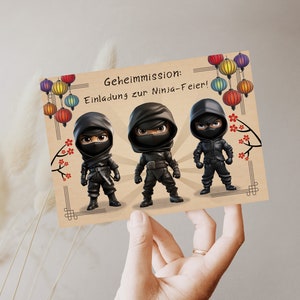 Einladungskarten Ninja / Ninja Geburtstag / Geburtstag Einladungskarten/ Ninja - Party