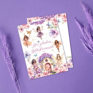 Carte postale Félicitations Fille/Fée Carte postale/Anniversaire des filles
