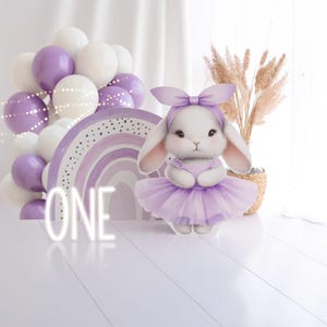 Deko Aufsteller Regenbogen und Hase / Pappaufsteller für Kinderfeste und Fotoshootings / Geburtstagdeko/   CakeSmashShooting deko