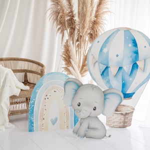 Deko Aufsteller Regenbogen Ballo Elefant Bär/ Pappaufsteller für Kinderfeste und Fotoshootings / Geburtstagdeko/   CakeSmashShooting deko