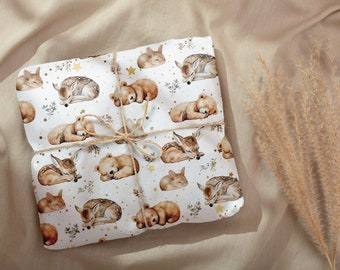 Seidenpapier Boho Tiere/ schönes Verpackungspapier /  Verpackungspapier cozy Tiere / schlafende Tiere tissue paper