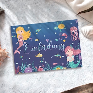 Cartes d'invitation Mermaid Dream, invitations de sirène, célébration d'anniversaire de filles