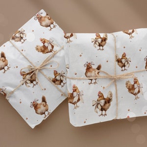 Seidenpapier Boho Ostern/ schönes Verpackungspapier /  Verpackungspapier Hahn, Henne, Hühner / Ostern / Vogel Seidenpapier/ tissue paper