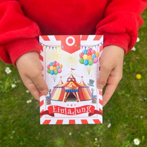 Einladungskarten / Kindergeburtstag / Einladungen Circus/Einladungen für Kinder / Circus