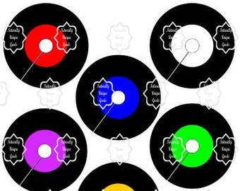 Hip Hop Music Theme - Vinyl Record Wine Glass Markers