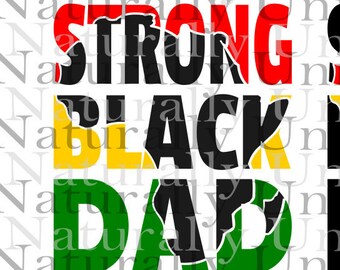 Strong Black Dad Africa Knockout SVG