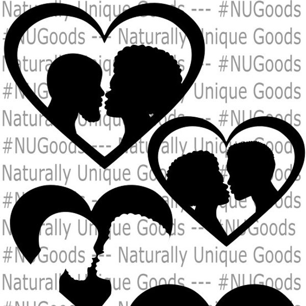 Black Couple SVG Bundle - Black Love Hearts - Crafty Carlsiha
