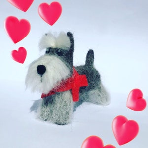 Schnauzer dog needle felting kit ( starter kit )