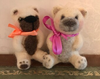 Teddy bear needle felting kit ( starter kit )