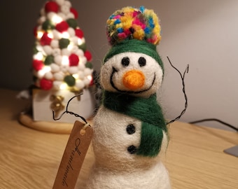 Snowman needle felt kit - everything you need to start needle felting