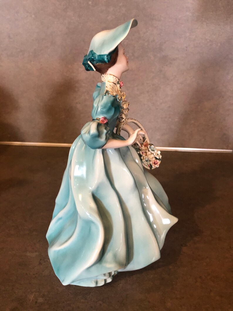 Florence Ceramics Lady Figurine Annabel in Peacock Blue With Etsy