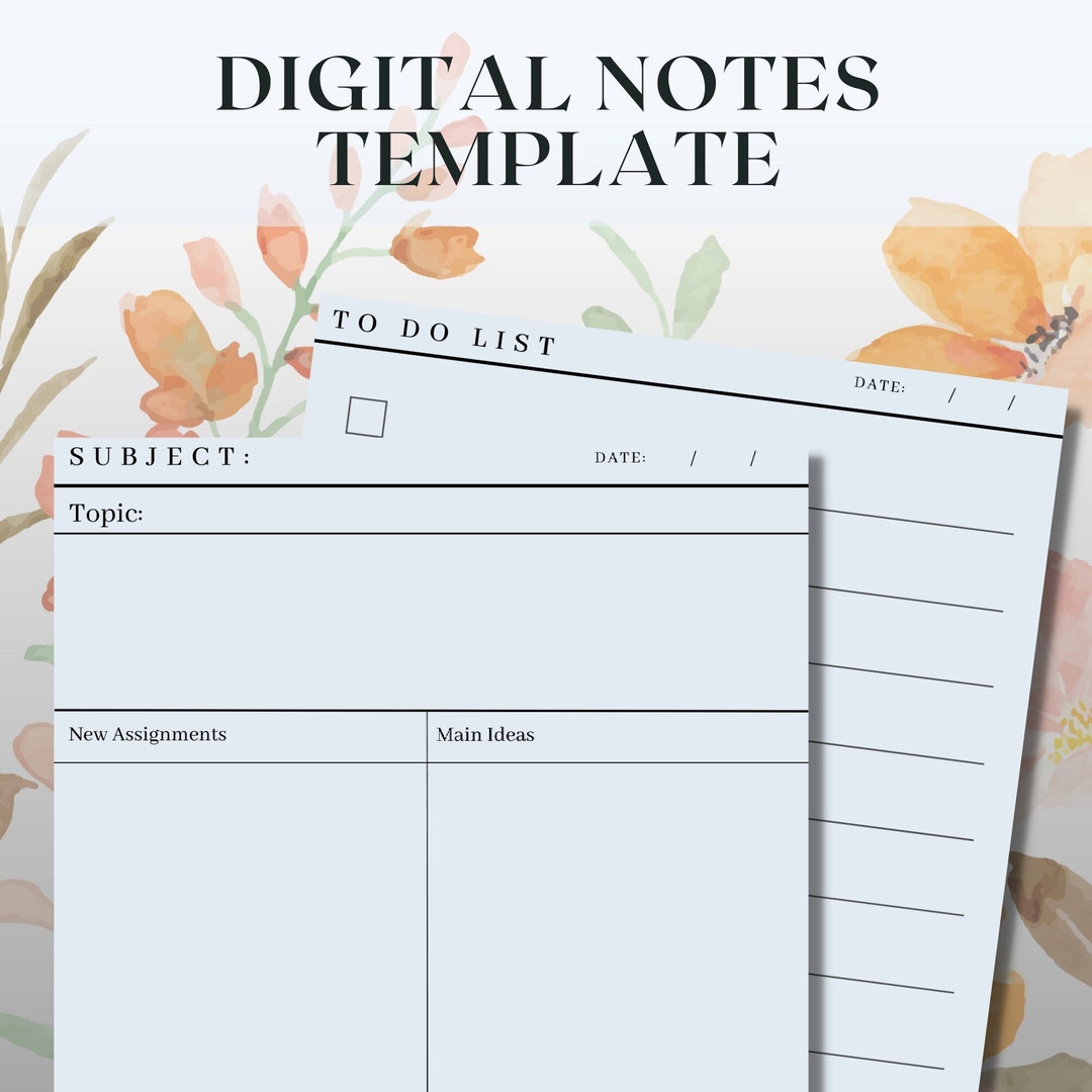 Buy Blue Digital Note Template Goodnotes Noteability ADHD Online in ...