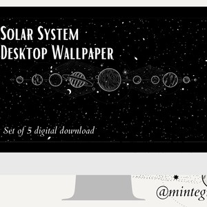 Solar System Desktop Wallpaper - Aesthetic Stars Screensaver - Set of 8