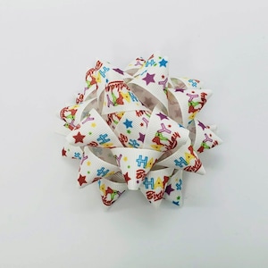 Happy Birthday Bow; Colorful Bow for Birthday Presents; Birthday Gift Wrap