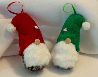 Pinecone Gnomes Christmas Ornaments, Set of 4 or 6