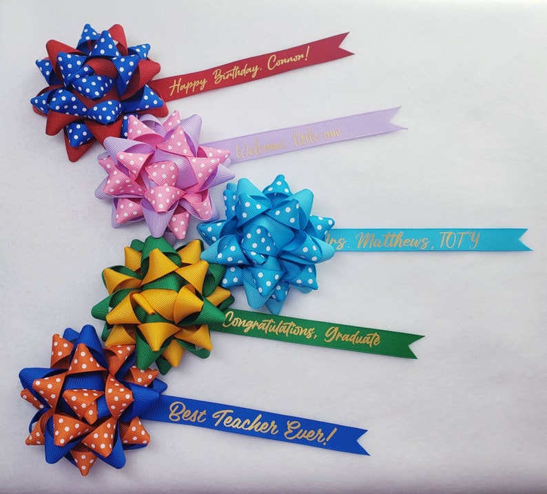 Create Your Own Custom Message Bow Gift Bows for Graduation, Mothers Day, Fathers Day, Birthday, any Special Occasion image 1