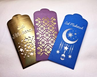 Eid Gift Envelopes: Sparkling Money Envelopes, Set of 3 or 6