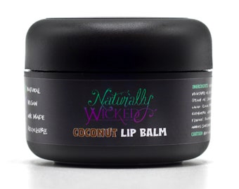 Bálsamo labial de coco Naturally Wicked: vegano, sin crueldad animal, hidratante