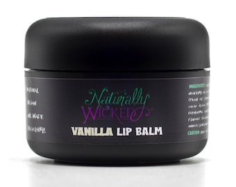 Bálsamo labial de vainilla Naturally Wicked®, 15 ml: acondiciona, protege e hidrata. Ingredientes naturales y veganos.