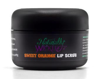 Exfoliante labial de naranja dulce: exfoliante de azúcar vegano natural con vitamina E