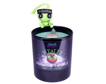Vela vudú para la riqueza • Cristal y muñeca de aventurina • Aroma a cóctel Cashflow