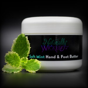 Naturally Wicked® Soft Mint Moisturising Hand and Foot Butter | For Dry, Cracked and Chapped Hands and Feet | Natural, Cruelty Free & Vegan