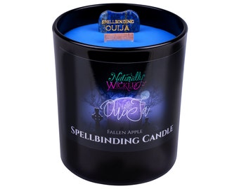 Vela Ouija • Aroma a manzana caída, plancheta de sodalita • Caja de regalo vegana
