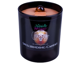Courage Candle • Tiger's Eye Crystal & Roaring Ginger Scented Candle