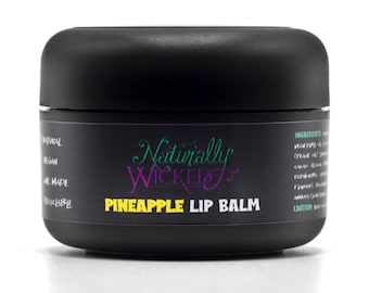 Bálsamo labial de piña Naturally Wicked®, 15 ml: acondiciona, protege e hidrata. Ingredientes naturales y veganos.