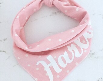 Pink Windowpane Dog Bandana Cute Dog Bandana Girl dog Bandana puppy dog bandana small dog bandana spring dog bandana summer dog bandan
