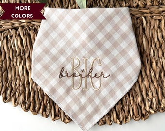 Embroidered Big Brother Dog Bandana: Personalized Pregnancy Announcement