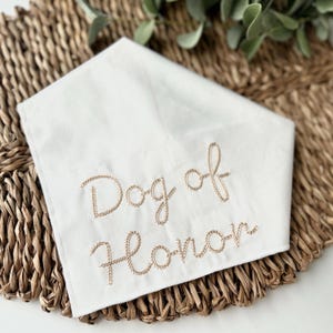 Dog wedding bandana,Chain stitch dog bandana,  Dog wedding attire, Dog bandana, Engagement gift idea