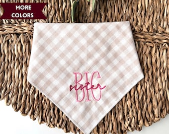 Personalized Big Sister Dog Bandana: Embroidered Pregnancy Announcement