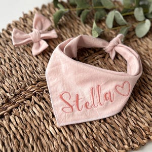 Embroidered Dog Bandana: Personalized Heart, Valentine's Day Gift