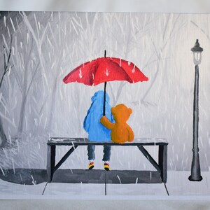 Carte de vœux pour enfants, ours en peluche et art de l’enfant, Get Well Soon, Carte de vœux blanche pliée avec enveloppe