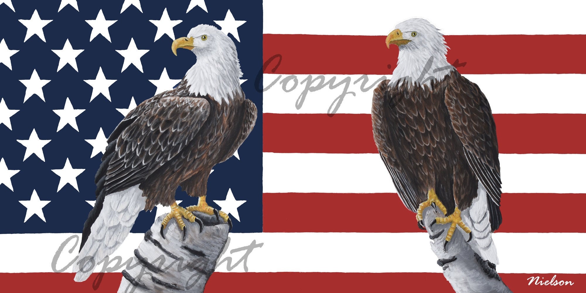Flag Art, Eagle Art Print, Patriotic Art Print, Fine Art Print, United ...