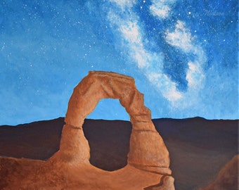 Art Print, Delicate Arch Art Print, Nature Art, Milky Way Art, Utah Art, Arches National Park, Delicate Arch Professional Art Print